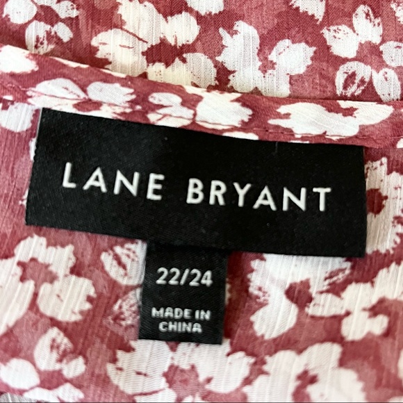 ❌SOLD❌➕ Lane Bryant Floral Semi Sheer Button Front Blouse Womens Plus Size 22/24 - Picture 7 of 9